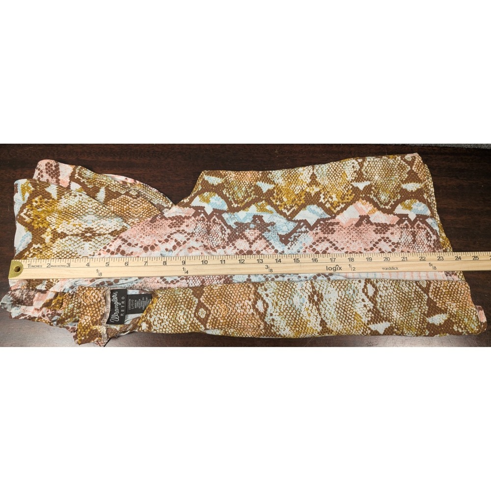 Wrangler Retro Women's Snake Print Peasant Blouse Top Size Large Rayon Boho West - Picture 7 of 8